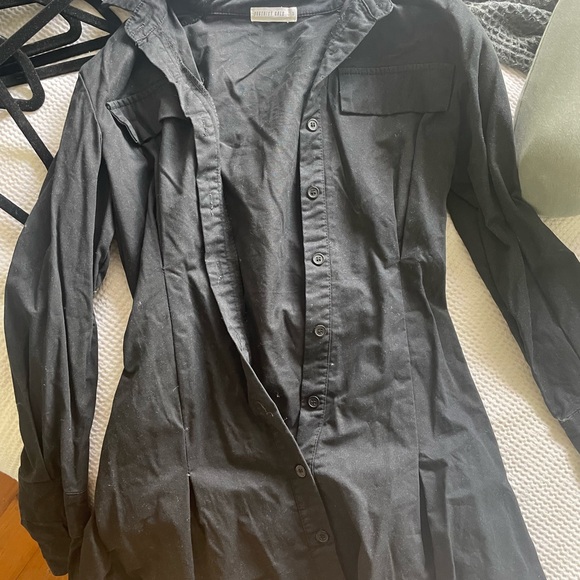 District Gals Black Button Up Dress - Picture 2 of 5